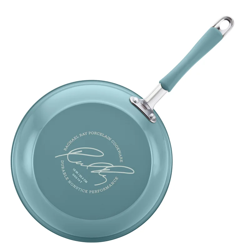 Rachael Ray Cucina Nonstick Cookware and Prep Bowl Set， 12-Piece - Agave Blue