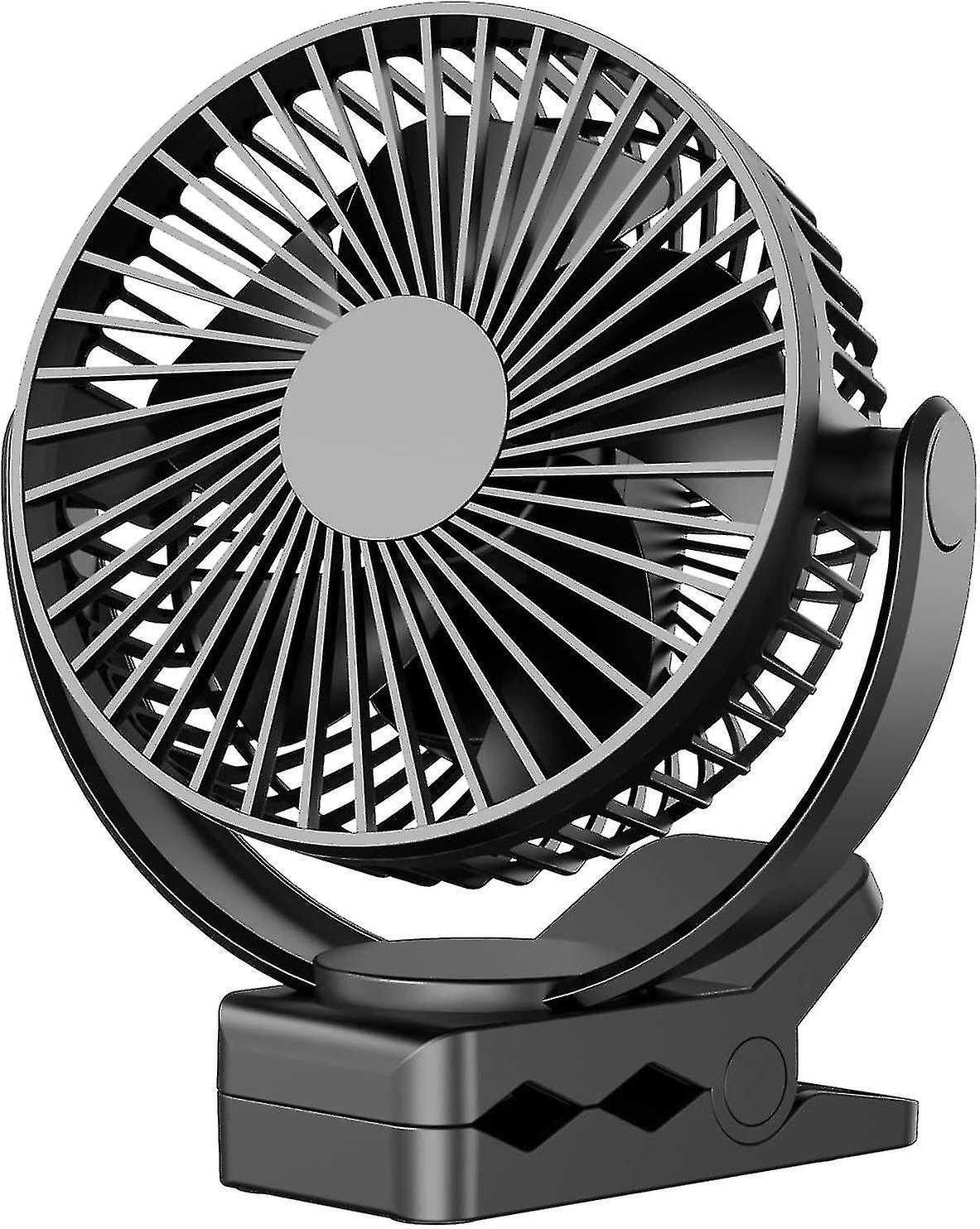 Clip Fan， 6 Inch Mini Quiet Desk Fan， 5000mah Usb Rechargeable Battery Operated Clip On Fan， Usb Des