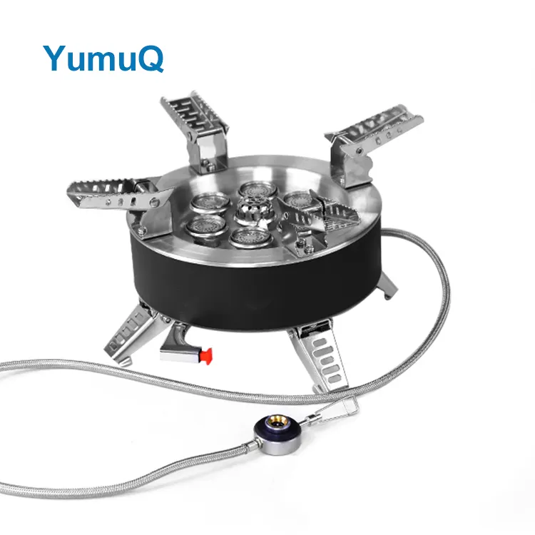 YumuQ 1800W Hyperpower Lightweight Backpacking And Camping Gas Stove With 5 Burner For Outdoor Hiking Picnic