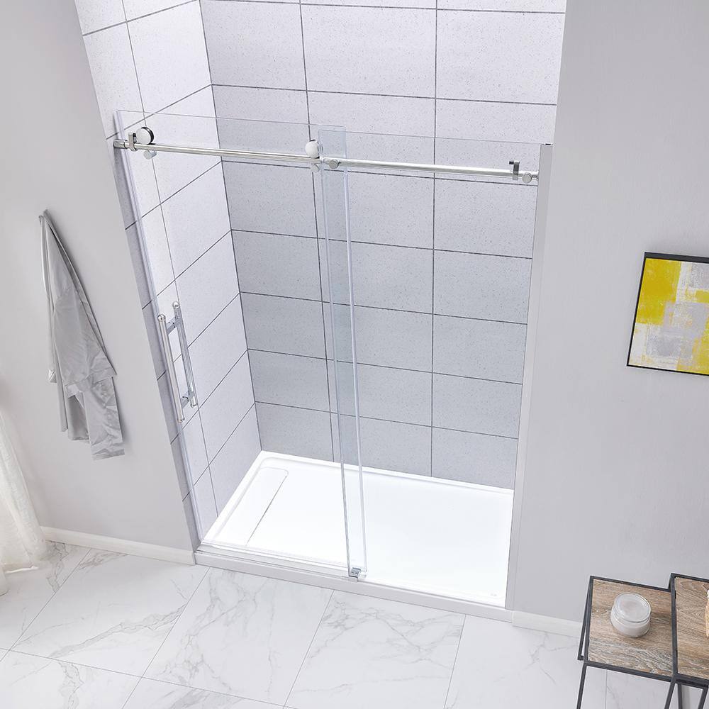 Glacier Bay Cambridge 60 in. W x 78.74 in. H Frameless Sliding Shower Door in Chrome Cambridge