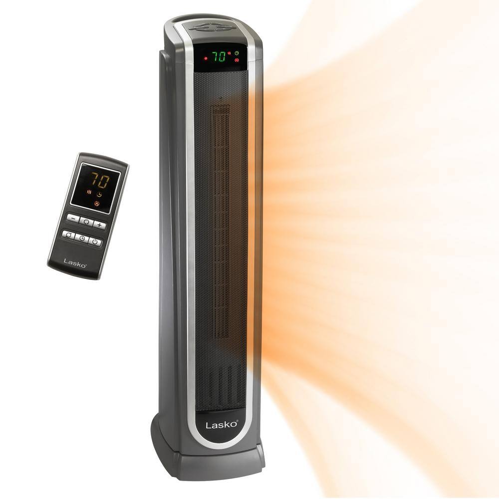 Lasko Tower 1500-Watt Electric Portable Ceramic Oscillating Space Heater with Digital Remote Control 5572