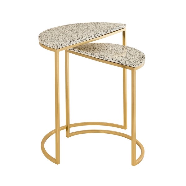 Crete White Terrazzo Nesting Tables