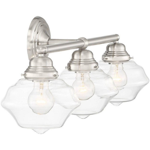 3 light Fixture Schoolhouse Clear Glass For Bedroom Bathroom Vanity Home