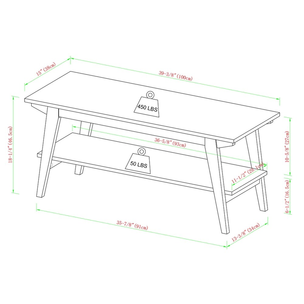 Middlebrook Contemporary Entry Bench with Storage Shelf