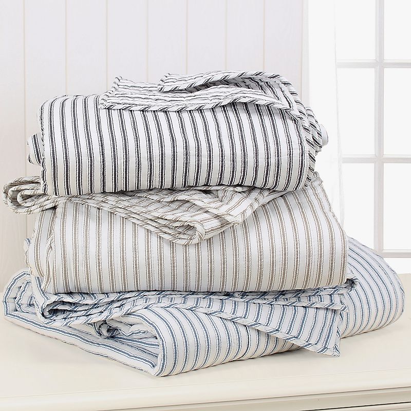 Levtex Home Tobago Stripe Charcoal Quilt Set with Shams