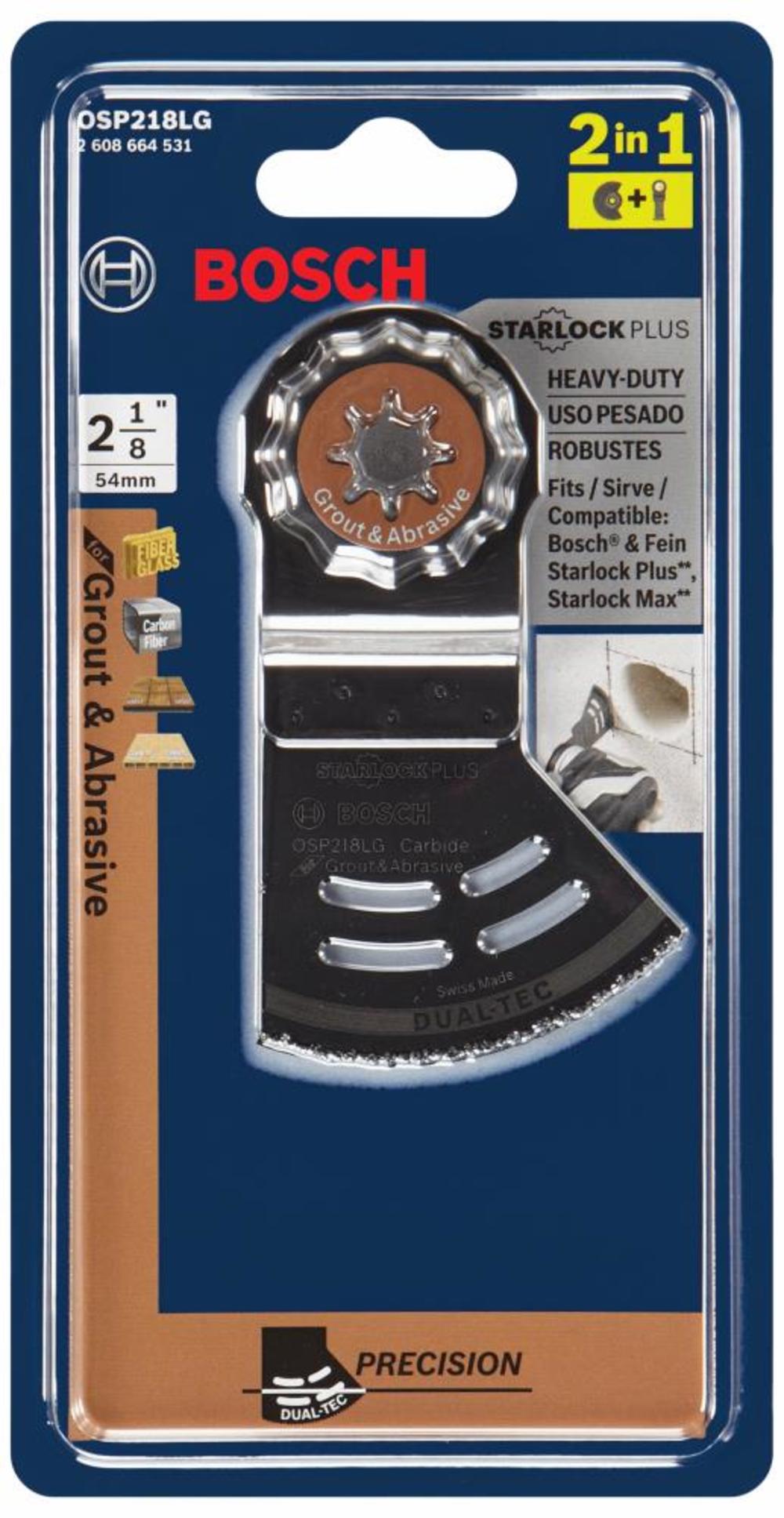 2-1/8 In. StarlockPlus® Oscillating Multi-Tool 2-in-1 Dual-Tec Grout and Abrasive Blade