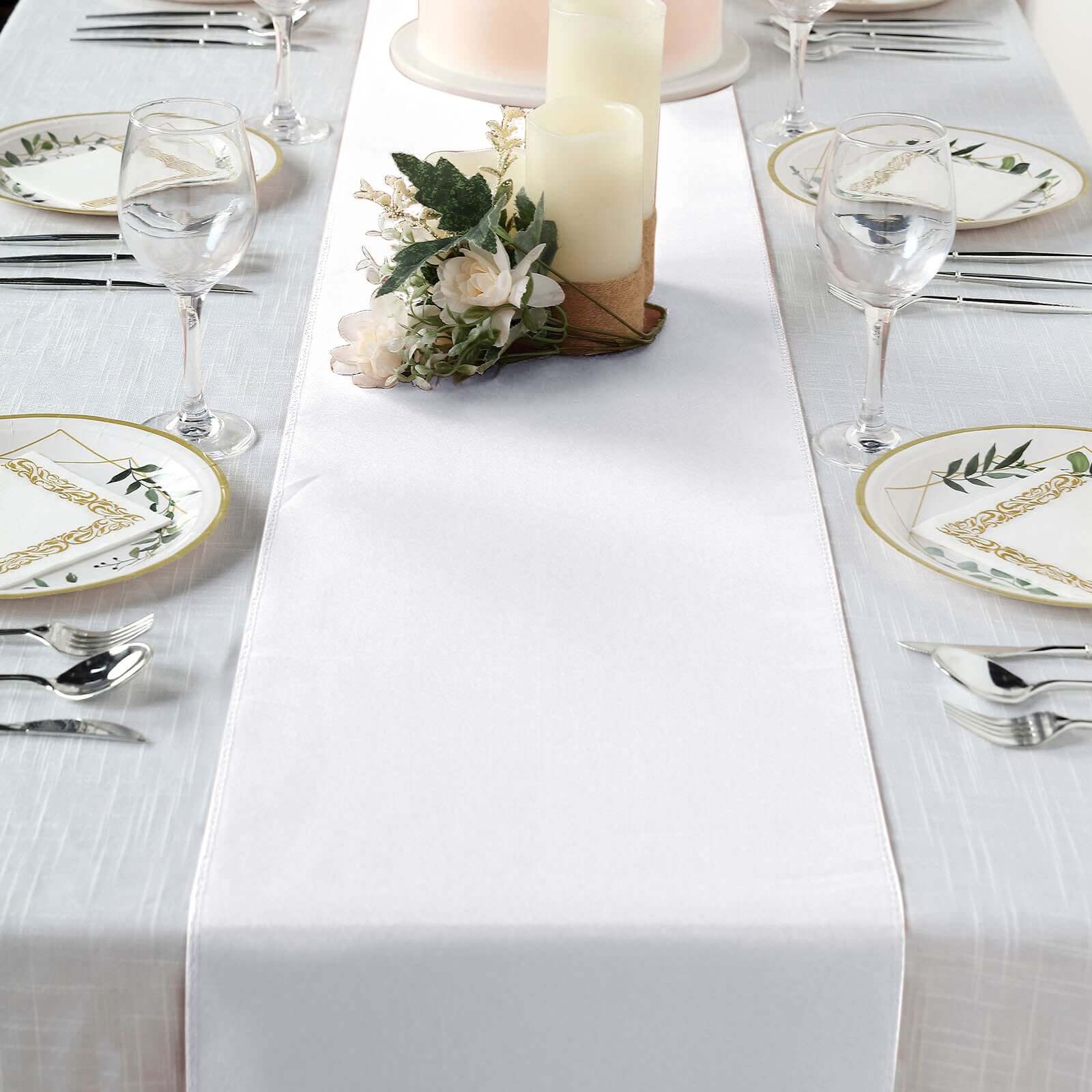 White Polyester Table Runner 12