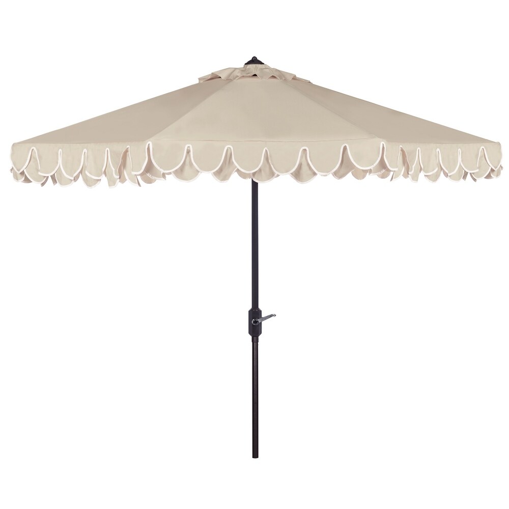 SAFAVIEH Outdoor Living Elegant Valance 11Ft Round Umbrella