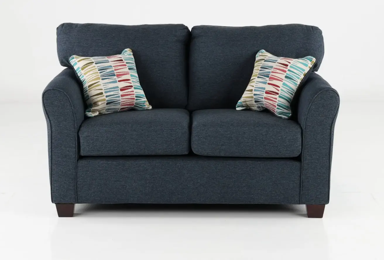 Wall St. Navy Blue Loveseat