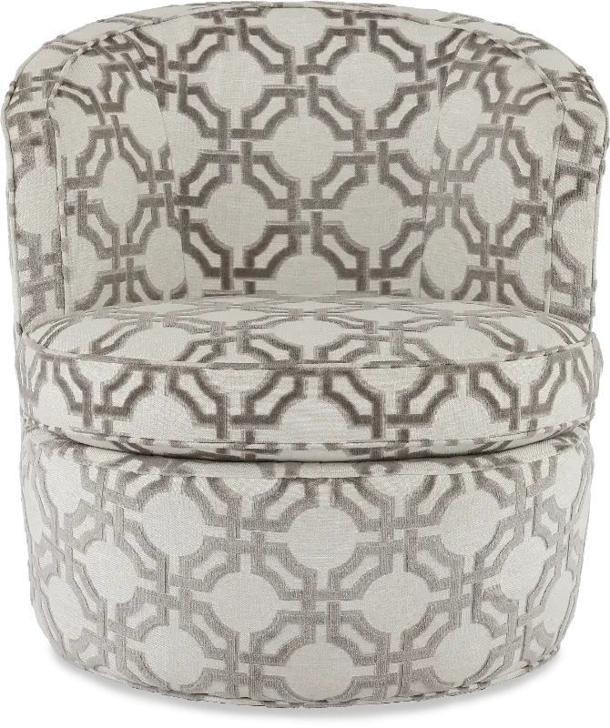 Julia Anarchy Silver Upholstered Swivel Accent Chair