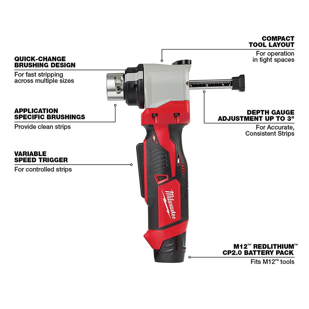 Milwaukee M18™ Cable Stripper Kit with 17 Cu THHN / XHHW Bushings ;