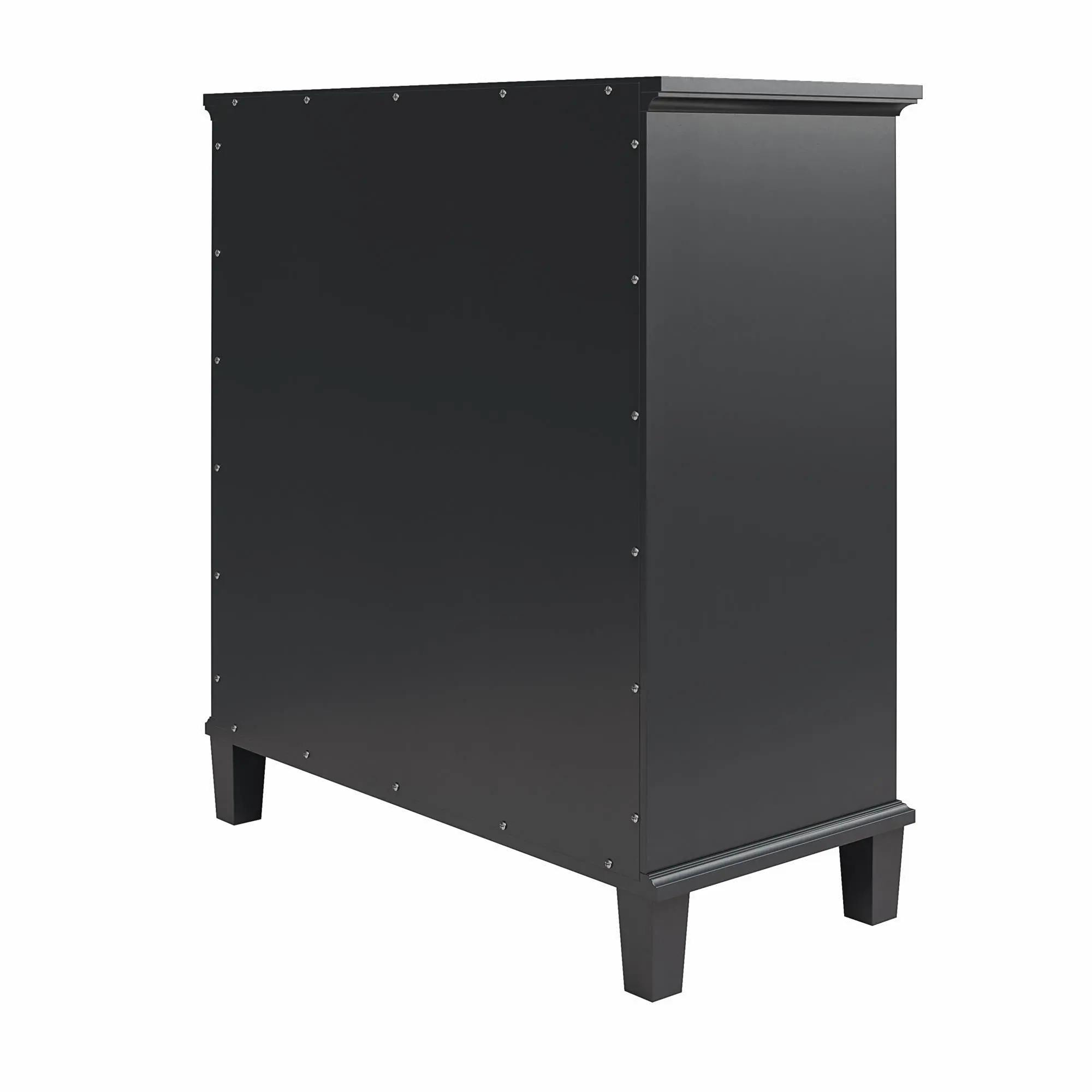 Celeste Black Accent Cabinet with Glass Doors