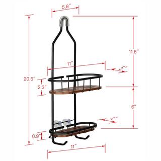 Utopia Alley 2-Teak Shelves Tia Rustproof Over the Shower Caddy SHC15