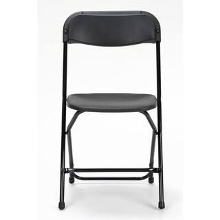 Cosco Heavy-Duty Black Contoured Back Plastic Outdoor Safe Folding Chair (Set of 8) 60540BLK8E