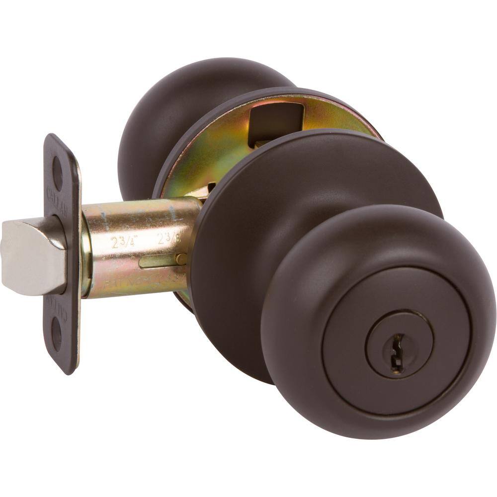 DELANEY HARDWARE Saxon Oil Rubbed Bronze Knob and Single Cylinder Deadbolt Knob Combo Pack KS3000