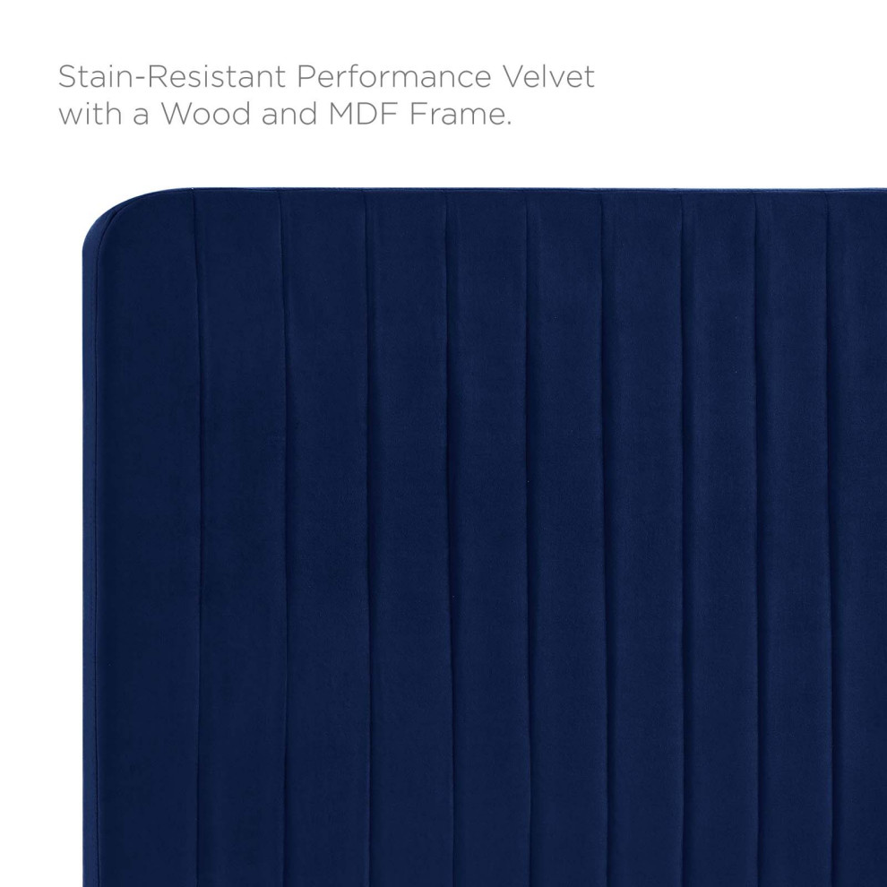 Milenna Channel Tufted Performance Velvet Full/Queen Headboard   Contemporary   Headboards   by Modern Furniture LLC  Houzz