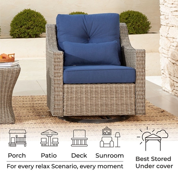 Murphy Outdoor Wicker Patio Furniture Swivel Glider Chair