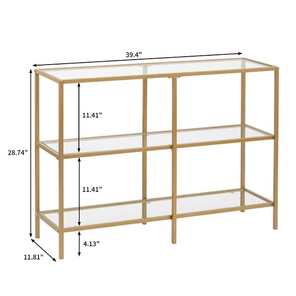 Golden Frame Glass Entryway Console Table Sofa Table|39