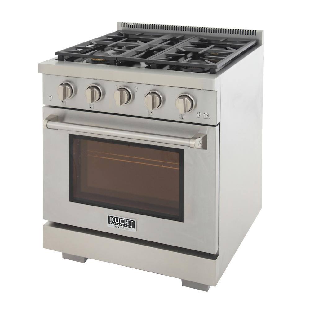 Kucht Professional 30 in. 4.2 cu. ft. Propane Gas Range with Power Burner and Convection Oven in Stainless Steel KFX300LP