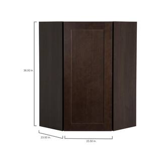 Hampton Bay Edson Assembled 24x36x12.62 in. Corner Wall Cabinet in Dusk CM2436C-DK