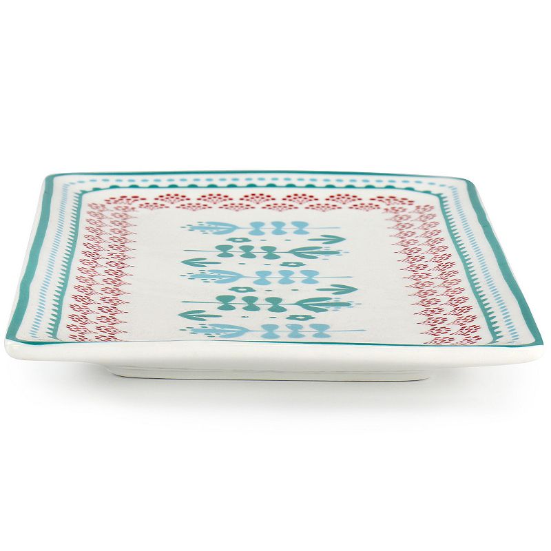 Gibson Home Village Vines 10.6 Inch Fine Ceramic Rectangular Platter