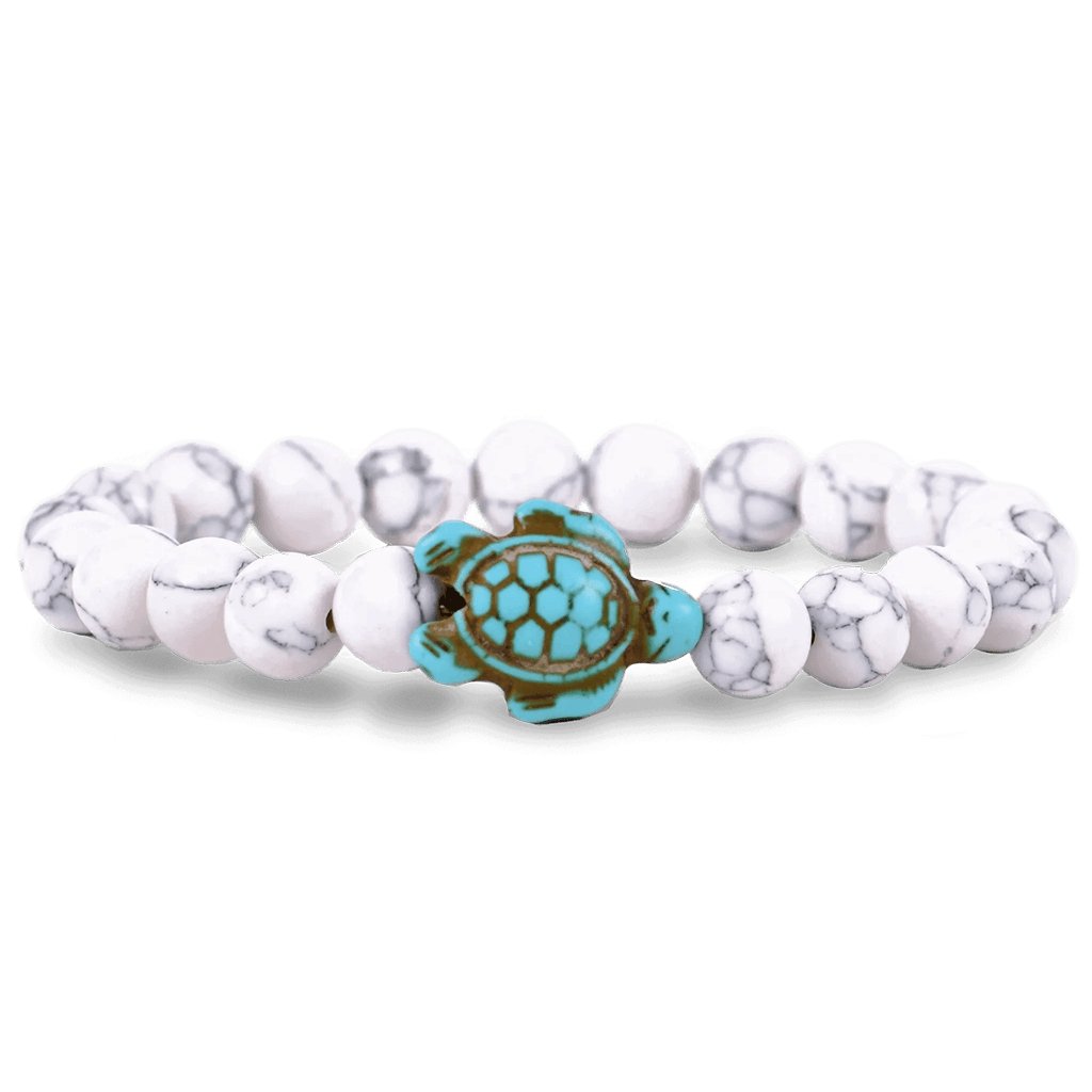 Fahlo  The Journey Bracelet in White Howlite - STC Edition- Sea Turtle-Tracking Bracelet