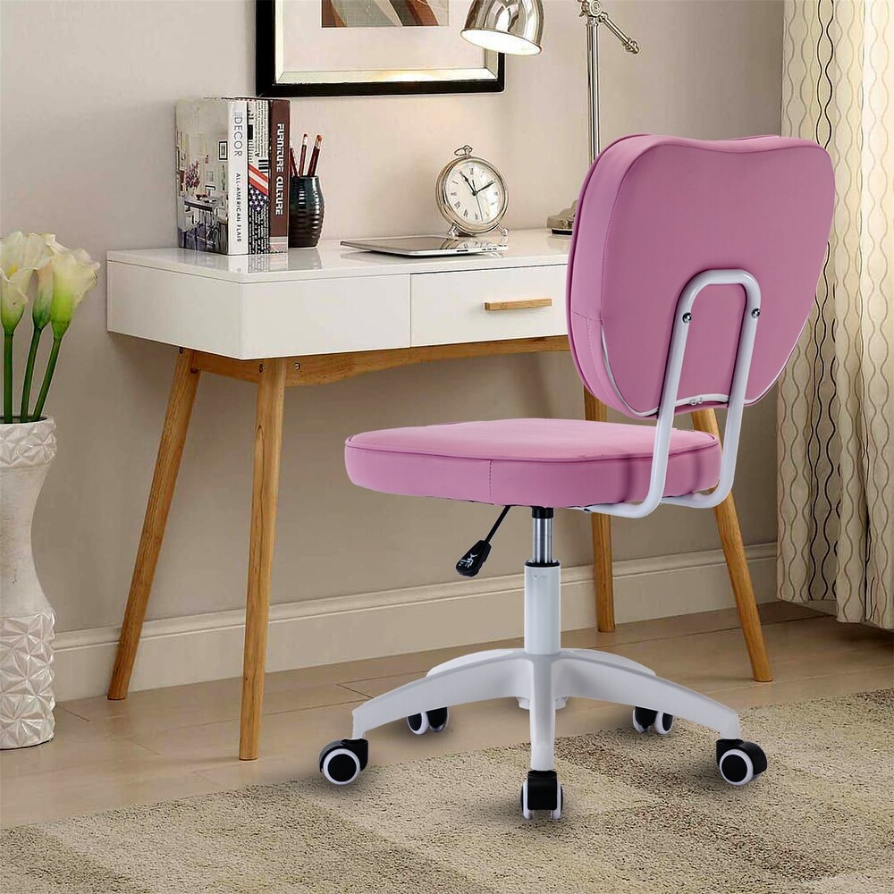 Adjustable Height Armless Office Chair with Wheels