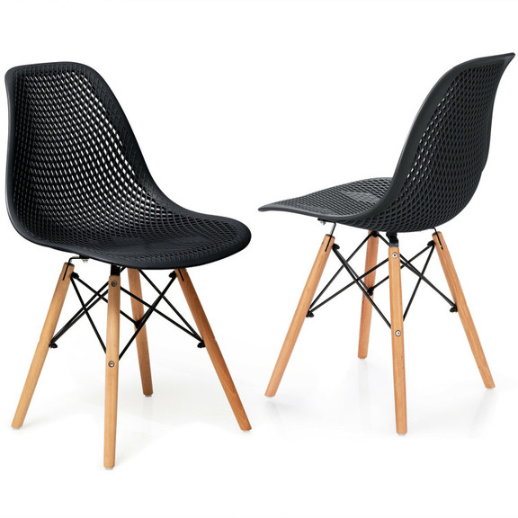 Costway 69247850 2 Pcs Modern Plastic Hollow Chair...