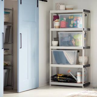 5-Tier Plastic Garage Storage Shelving Unit in Gray