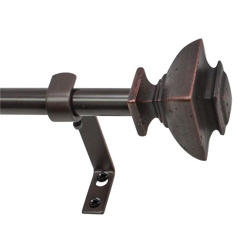 Decopolitan Distressed Square Adjustable Curtain Rod