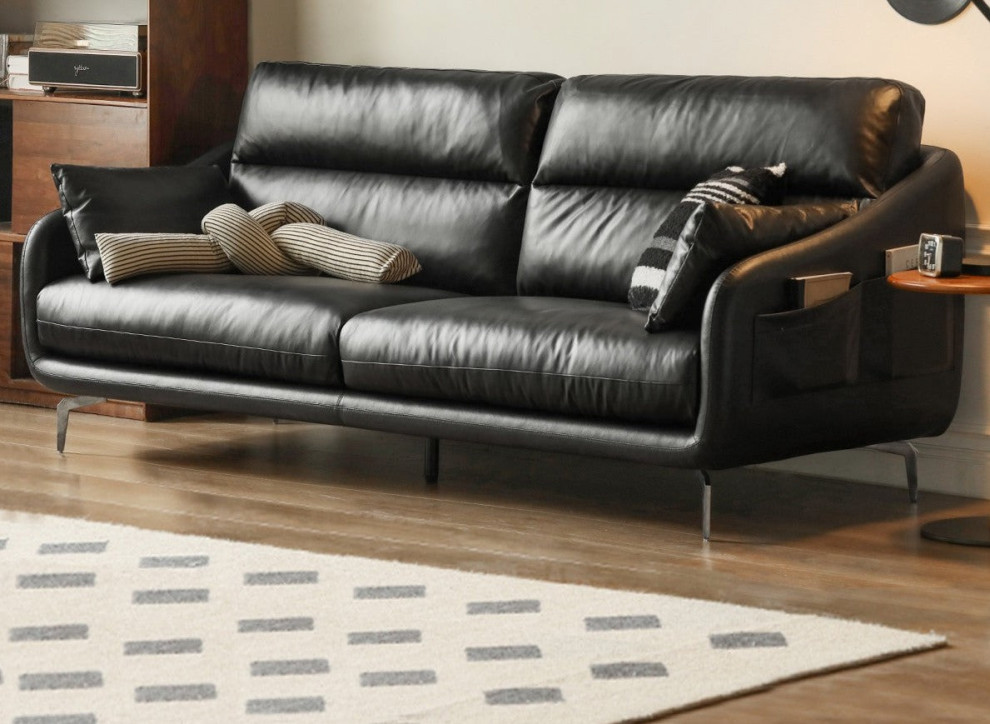 Leather Classic Sofa   Midcentury   Sofas   by GVAwood  Houzz