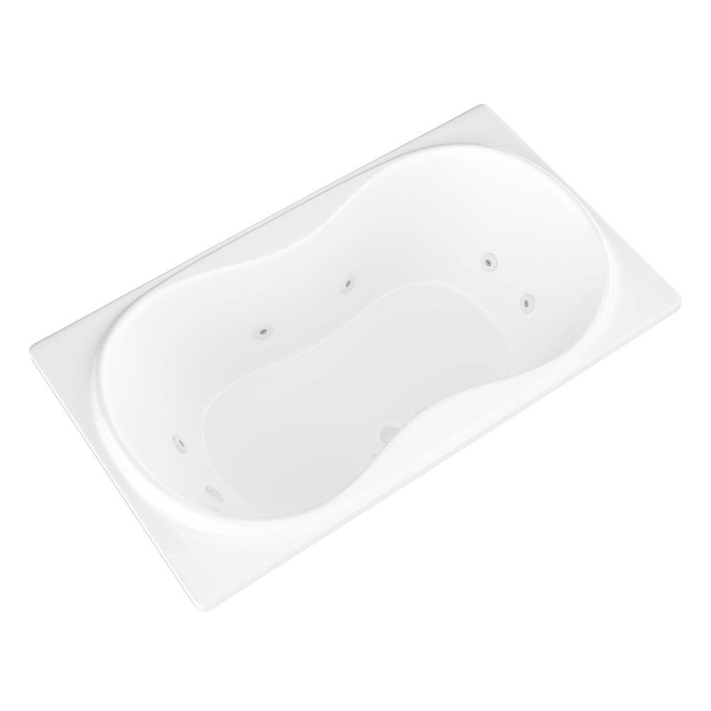 Universal Tubs Star 6 ft. Rectangular Drop-in Whirlpool Bathtub in White HD3672WWR