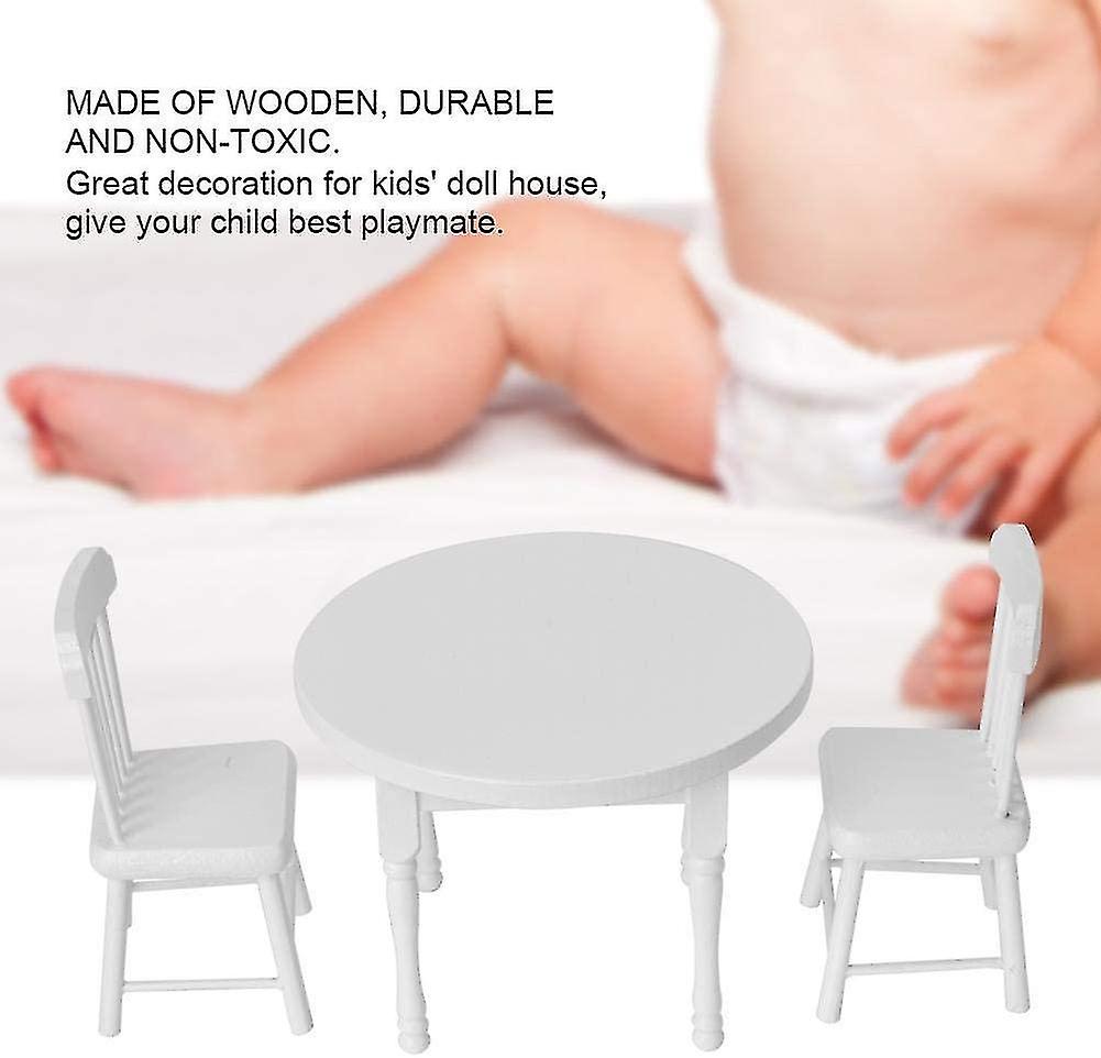 1:12 Doll House Mini Table And Chair Accessories， Set Simulation Wooden Doll House Miniature Furnitu