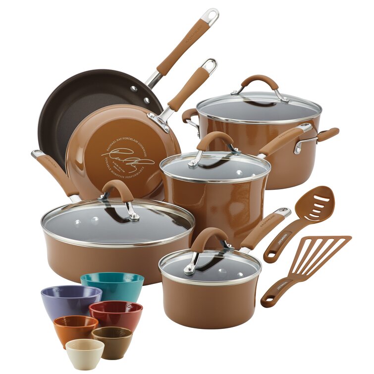 Rachael Ray Cucina Nonstick Cookware and Prep Bowl Set, 12-Piece