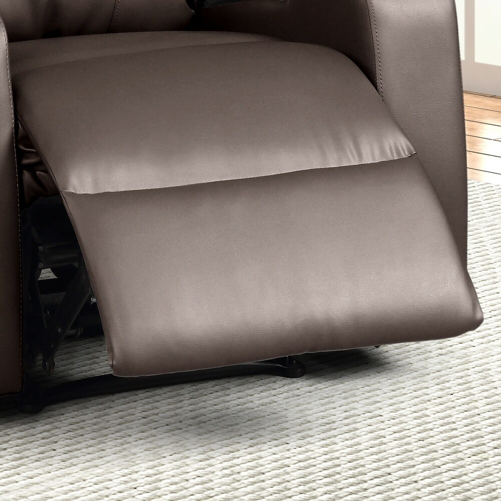 Modern Terry Upholstered Faux Leather Power Recliner Chair