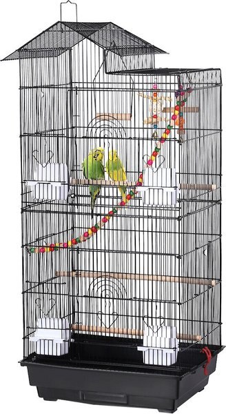 Yaheetech 39-in Parrot Bird Cage， Black， Large