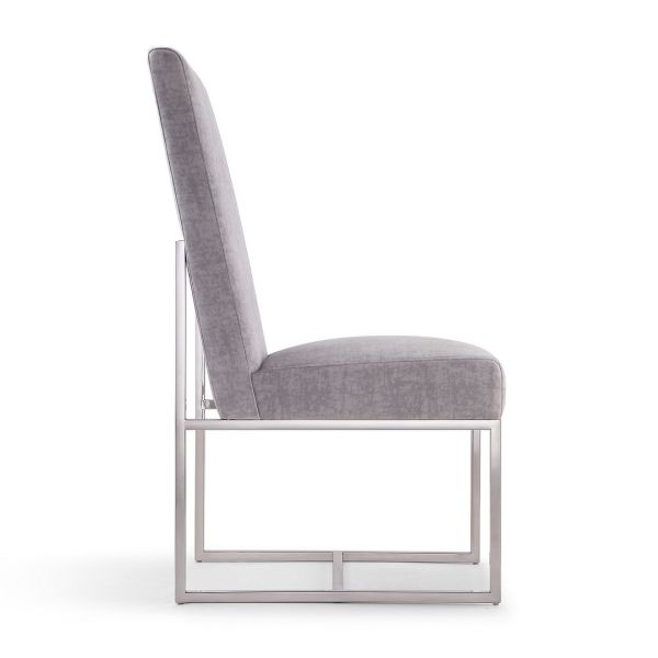 Element Velvet Dining Chair in Grey