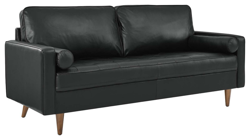 Valour Leather Sofa   Midcentury   Sofas   by Modway  Houzz