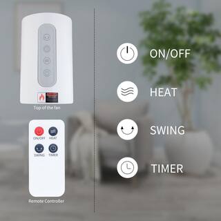 Tidoin 1500-Watt 32 in. White Ceramic Electric Space Heater with Remote Control 4 Heat Modes Setting and Timer DHS-YDW11-3300