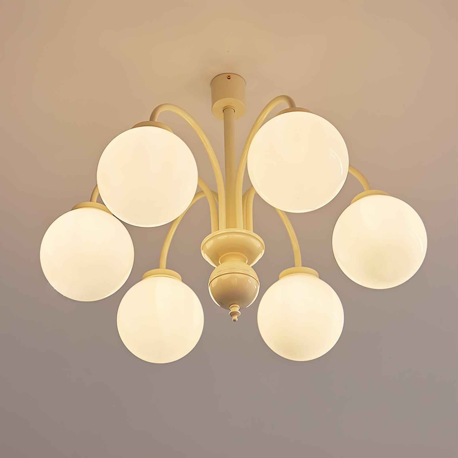 Cream Glass Sphere Chandelier