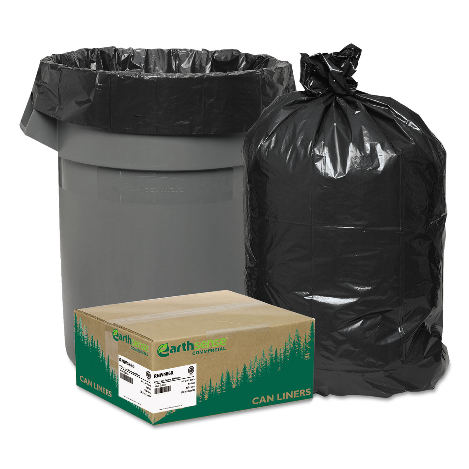 Linear Low Density Recycled Can Liners by Earthsenseandreg; Commercial WBIRNW4860