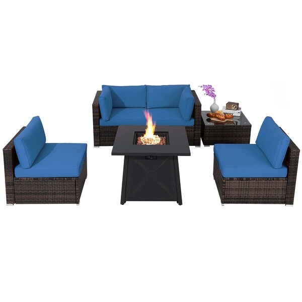 6PCS Patio Conversation Set Sofa Set w/ 30