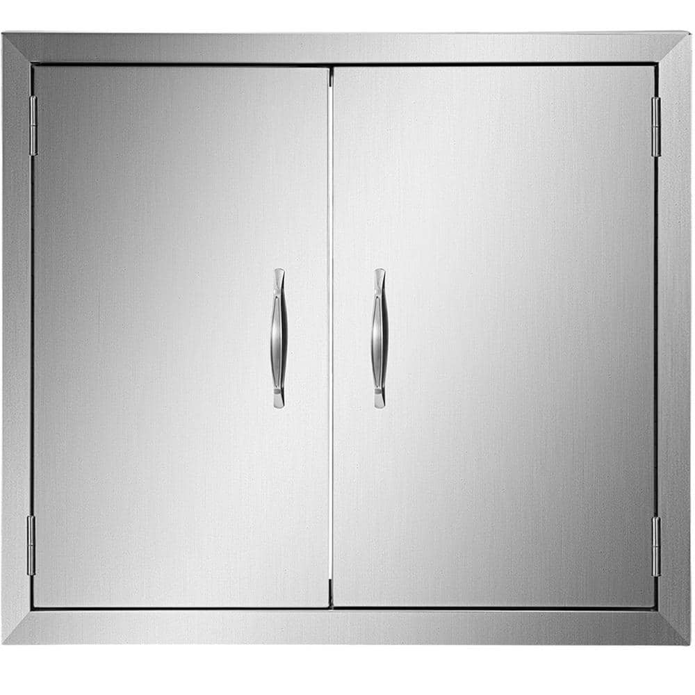 VEVOR BBQ Access Door 24 in. W x 24 in. H Grill Door Double Door Brushed Stainless Steel Outdoor Kitchen Doors 24-24BXGCFSKM0001V0