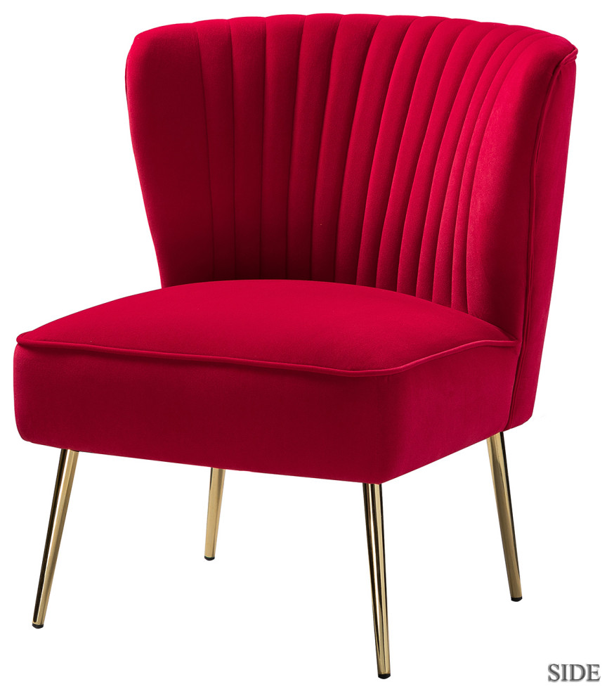 Velvet Accent Dining Chair   Midcentury   Dining Chairs   by Karat Home  Houzz