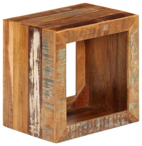 vidaXL Stool Coffee Table Side Table Living Room Seating Solid Reclaimed Wood   Rustic   Side Tables And End Tables   by vidaXL LLC  Houzz