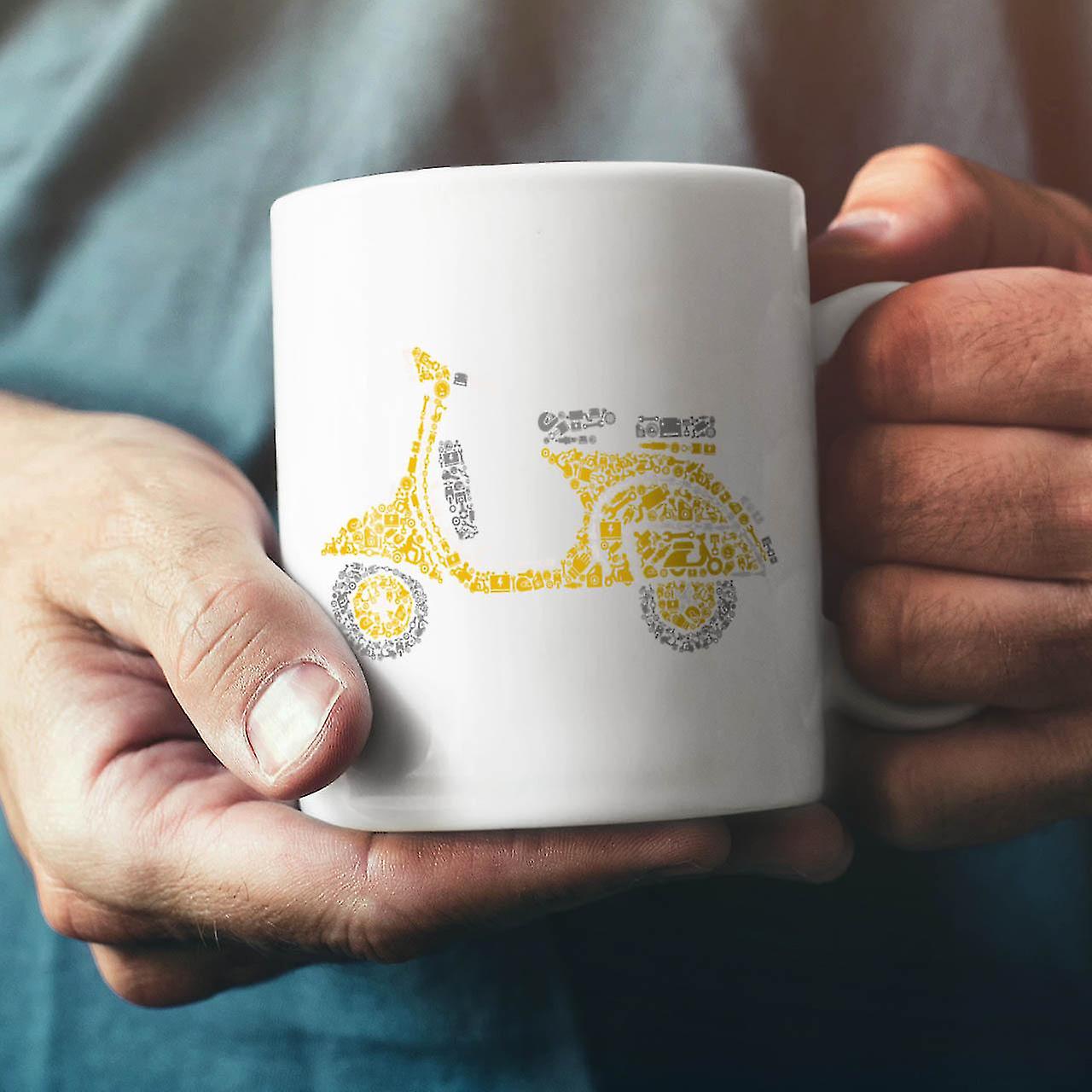 Motorbike Scooter Biker NEW White Tea Coffee Ceramic Mug 11 oz | Wellcoda