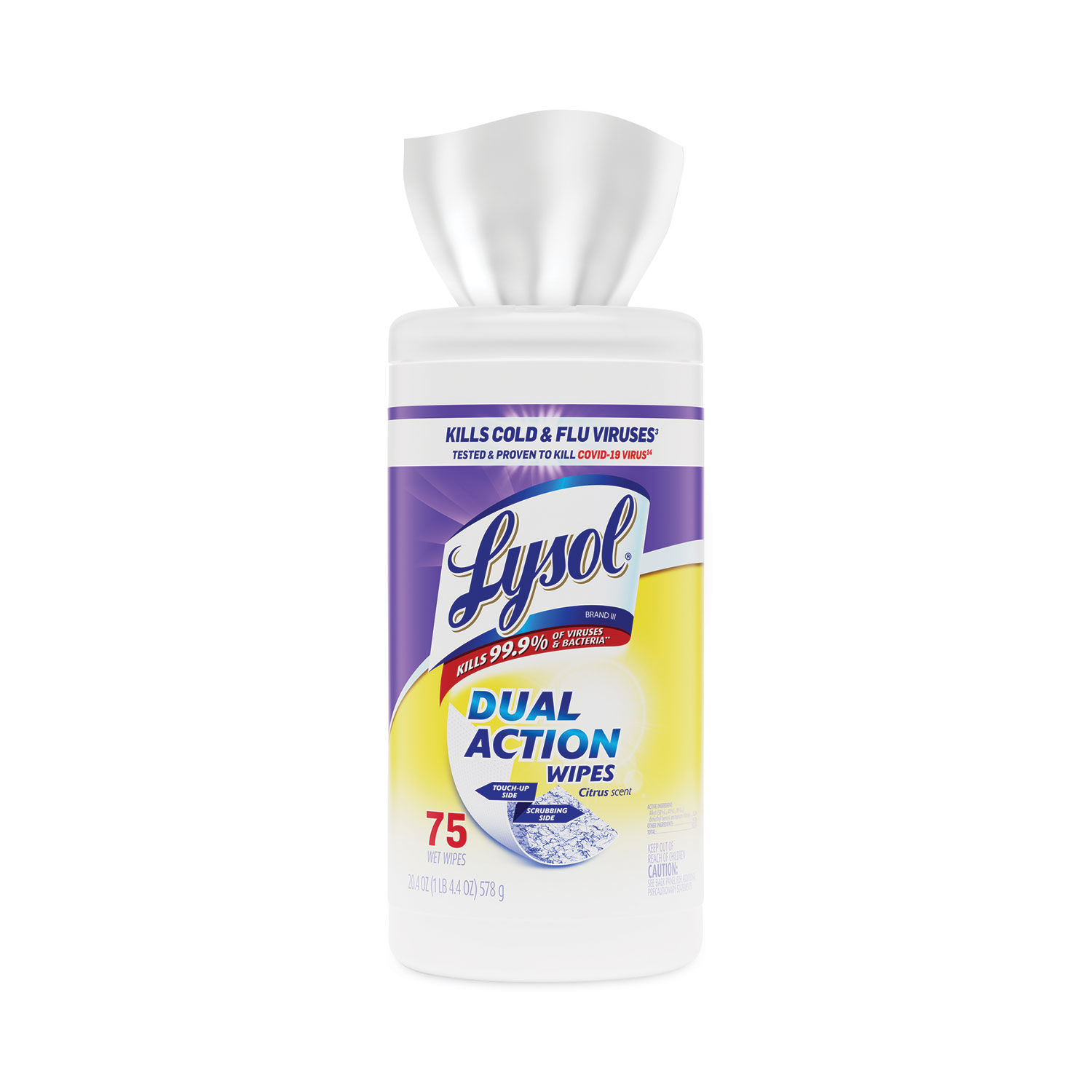 Dual Action Disinfecting Wipes by LYSOLandreg; Brand RAC81700CT