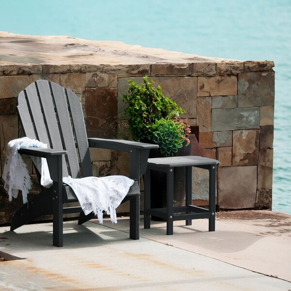 Black Compact HDPE Outdoor Side Table