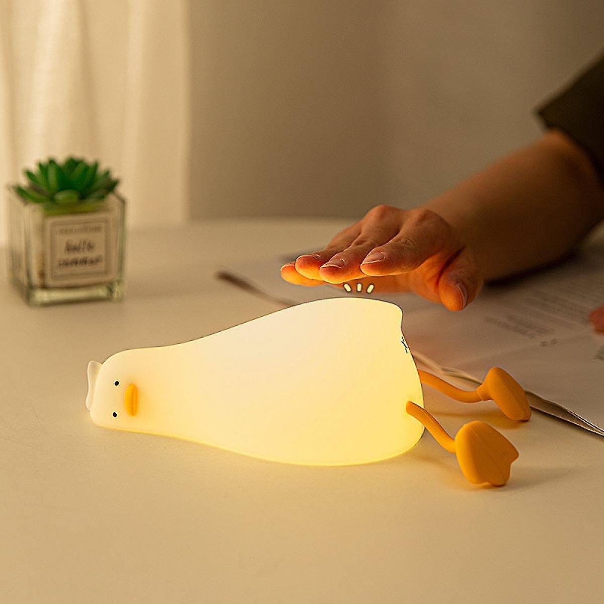 Lying Flat Duck Night Light Touch Control Dimmable Rechargeable Baby Night Lights For Breastfeeding Bedroom Baby Room Decor Kids Women Gift