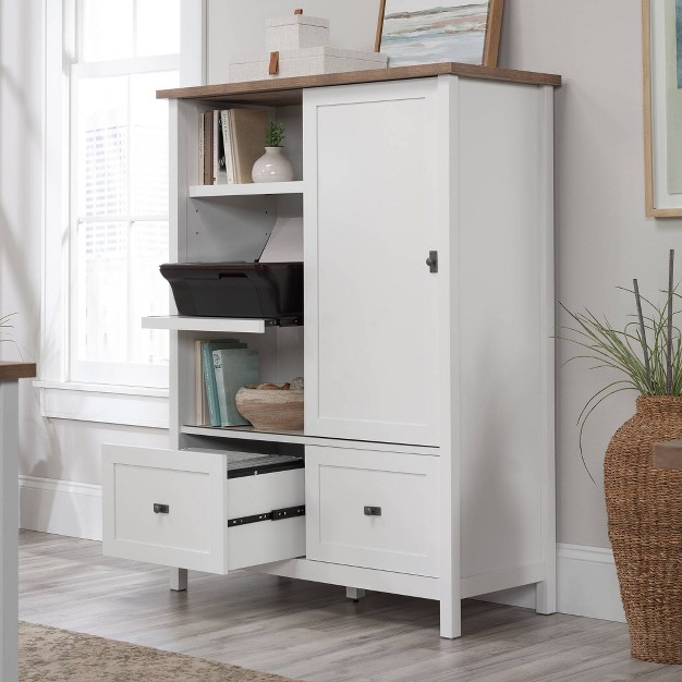 Cottage Road Storage Cabinet With File Drawers White Sauder